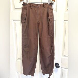 TNA Aritzia Supply Pant Mid-Rise Straight-Leg Baggy Pants in Mocha Size 4